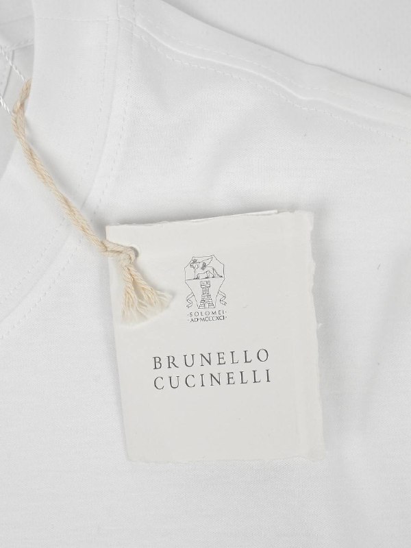 Мужская футболка Brunello Cucinelli белая с принтом, хлопок Brunello Cucinelli фото 5