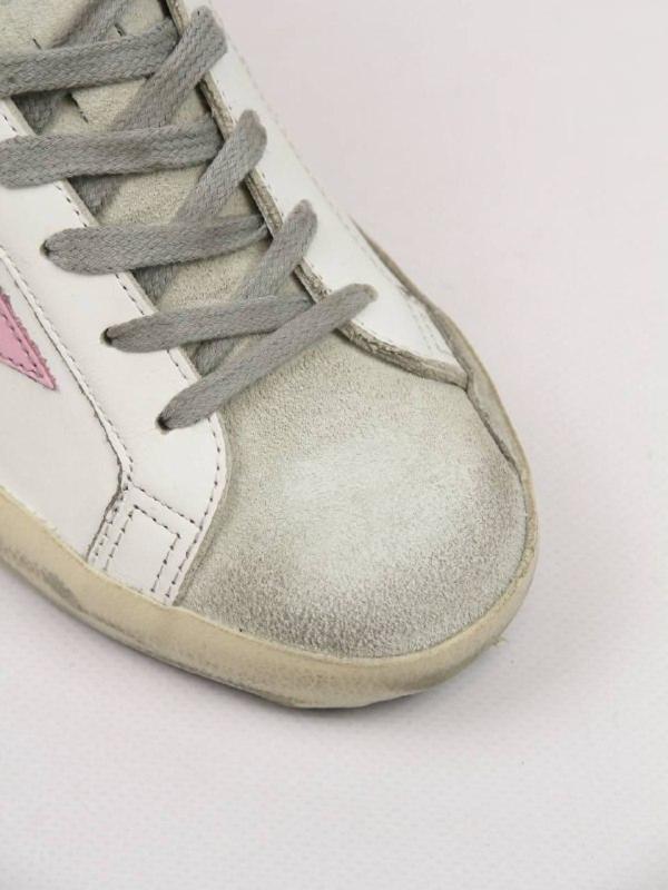 Женские кеды Golden Goose Super‑Star белые с розовой звездой Golden Goose фото 7