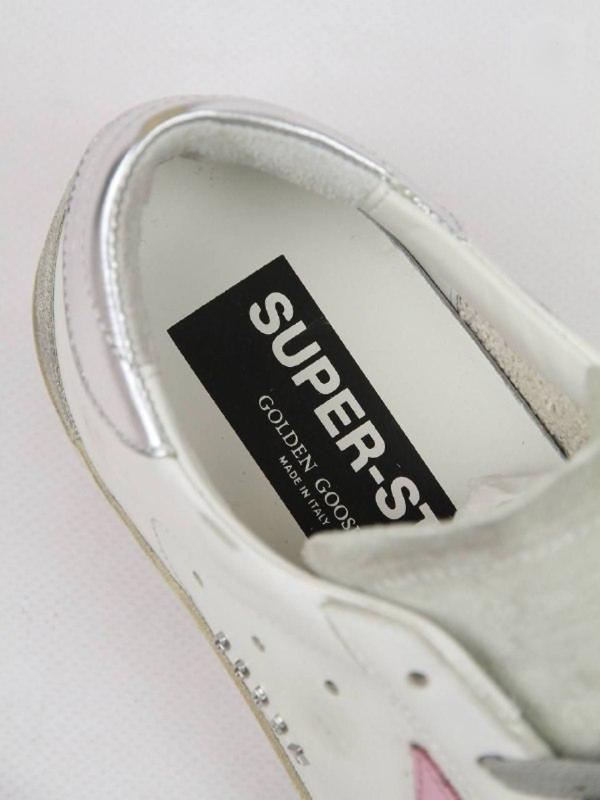 Женские кеды Golden Goose Super‑Star белые с розовой звездой Golden Goose фото 6