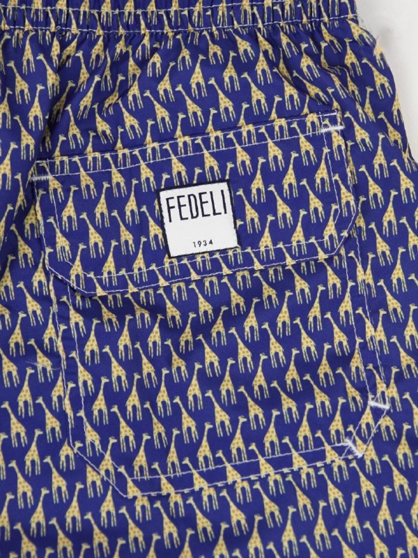 Мужские плавательные шорты Fedeli синие 100% полиэстер с сеткой и карманом Fedeli фото 5