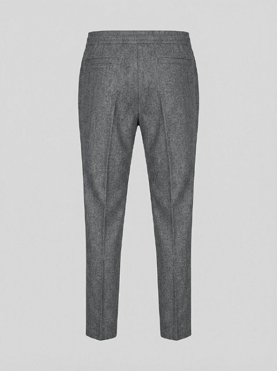 Мужские брюки Brunello Cucinelli серые Leisure Fit, шерсть Brunello Cucinelli фото 2