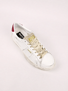 Женские кеды Golden Goose Match Star белые с бордовым задником — вид сверху