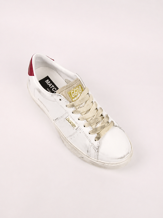 Женские кеды Golden Goose Match Star белые с бордовым задником Golden Goose фото 5