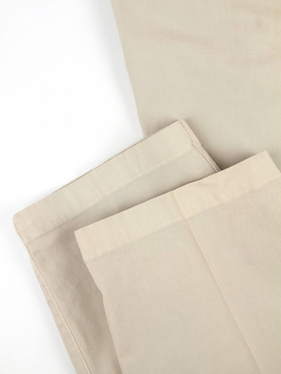 Мужские брюки чинос Fedeli бежевые, хлопок/эластан — низ брючины