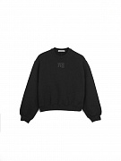 Женский свитшот Alexander Wang черный свободного кроя, хлопок