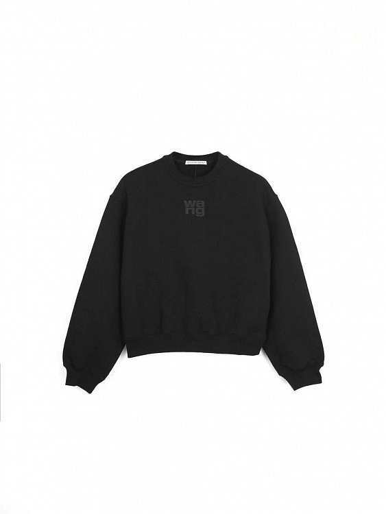 Женский свитшот Alexander Wang черный свободного кроя, хлопок