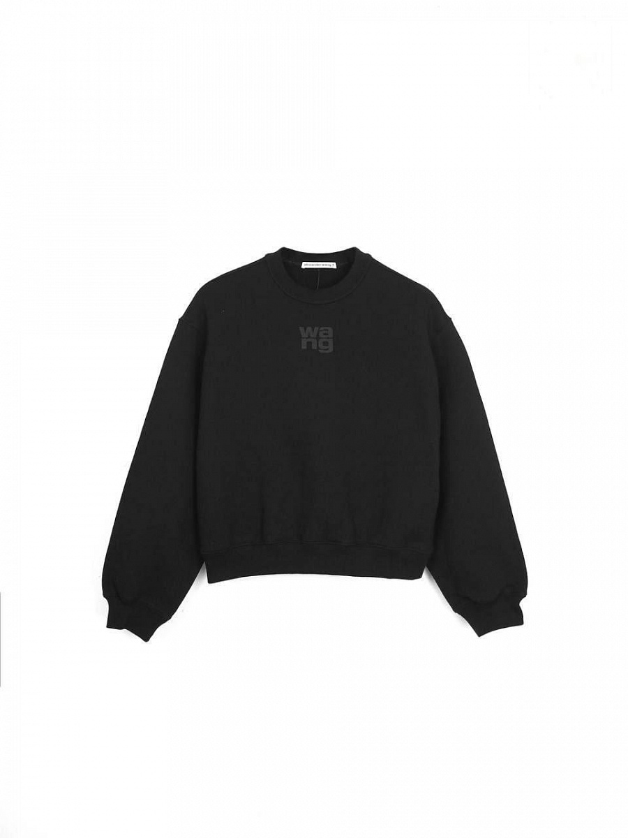 Женский свитшот Alexander Wang черный свободного кроя, хлопок