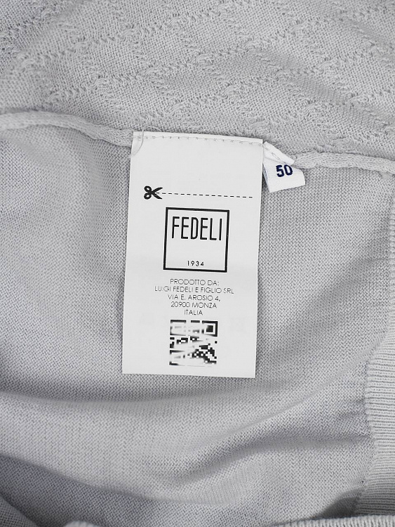 Мужская трикотажная футболка Fedeli из хлопка светло‑серая Fedeli фото 8