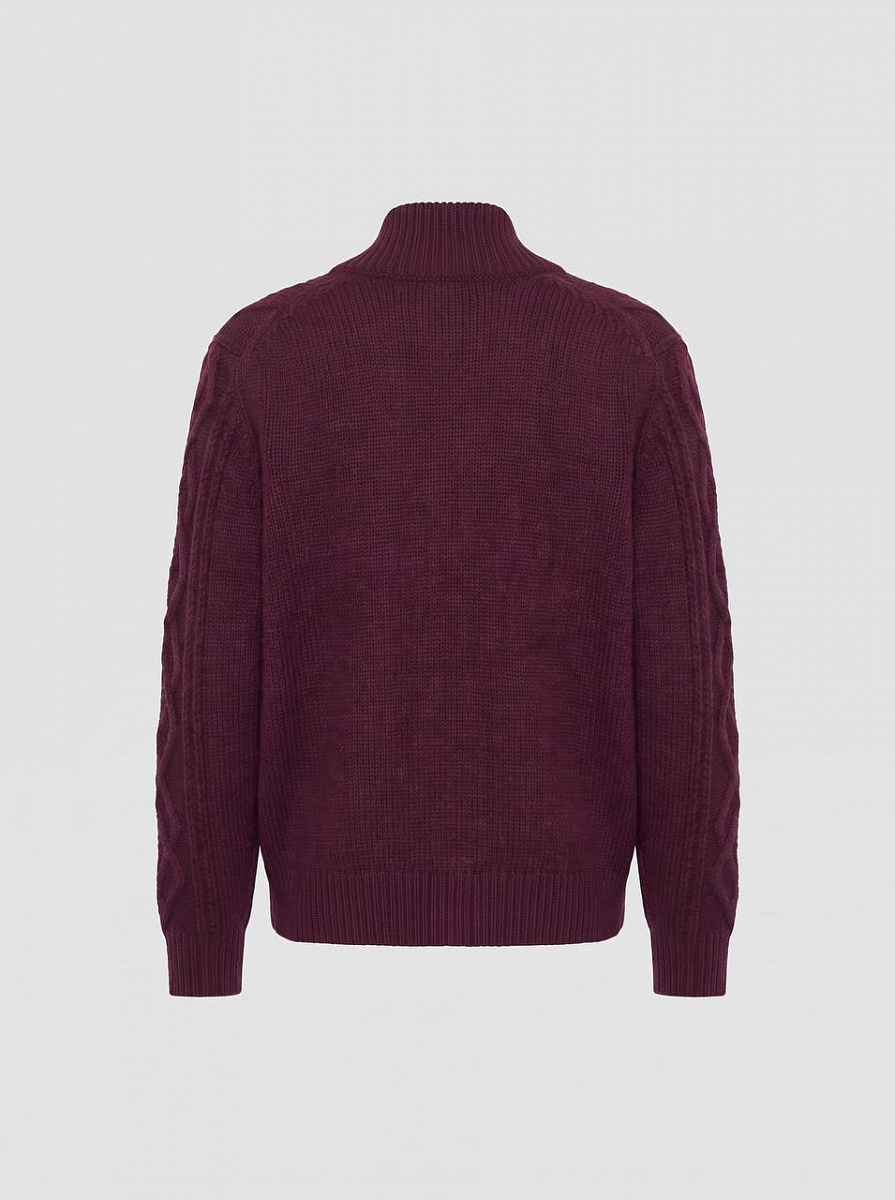 Мужской кардиган Brunello Cucinelli Piuma бургунди, кашемир — вид сзади