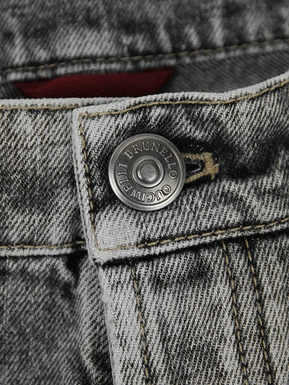 Мужские джинсы Brunello Cucinelli Iconic Fit серый деним Brunello Cucinelli фото 5