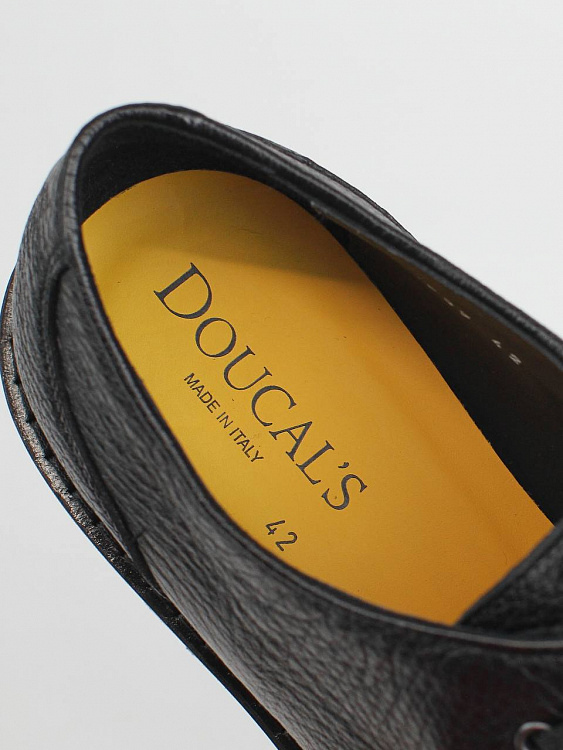 Мужские туфли дерби Doucal's черные с мехом, кожа Doucal's фото 6