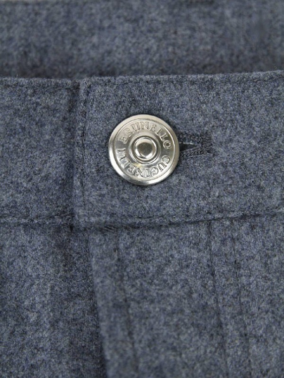 Мужские шерстяные брюки Brunello Cucinelli серо‑синие Brunello Cucinelli фото 6