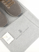 Мужские кроссовки Brunello Cucinelli Outdoor коричневые, шерсть/кожа — фирменный пыльник Brunello Cucinelli