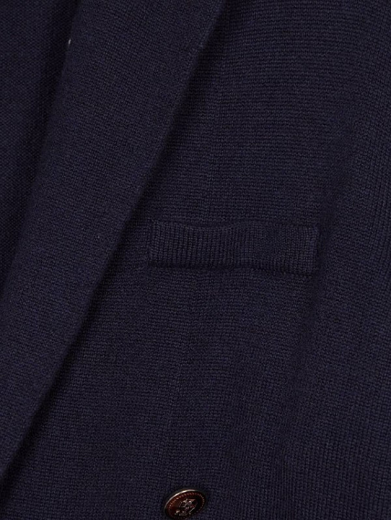Мужской двубортный блейзер Brunello Cucinelli темно‑синий, кашемир Brunello Cucinelli фото 4
