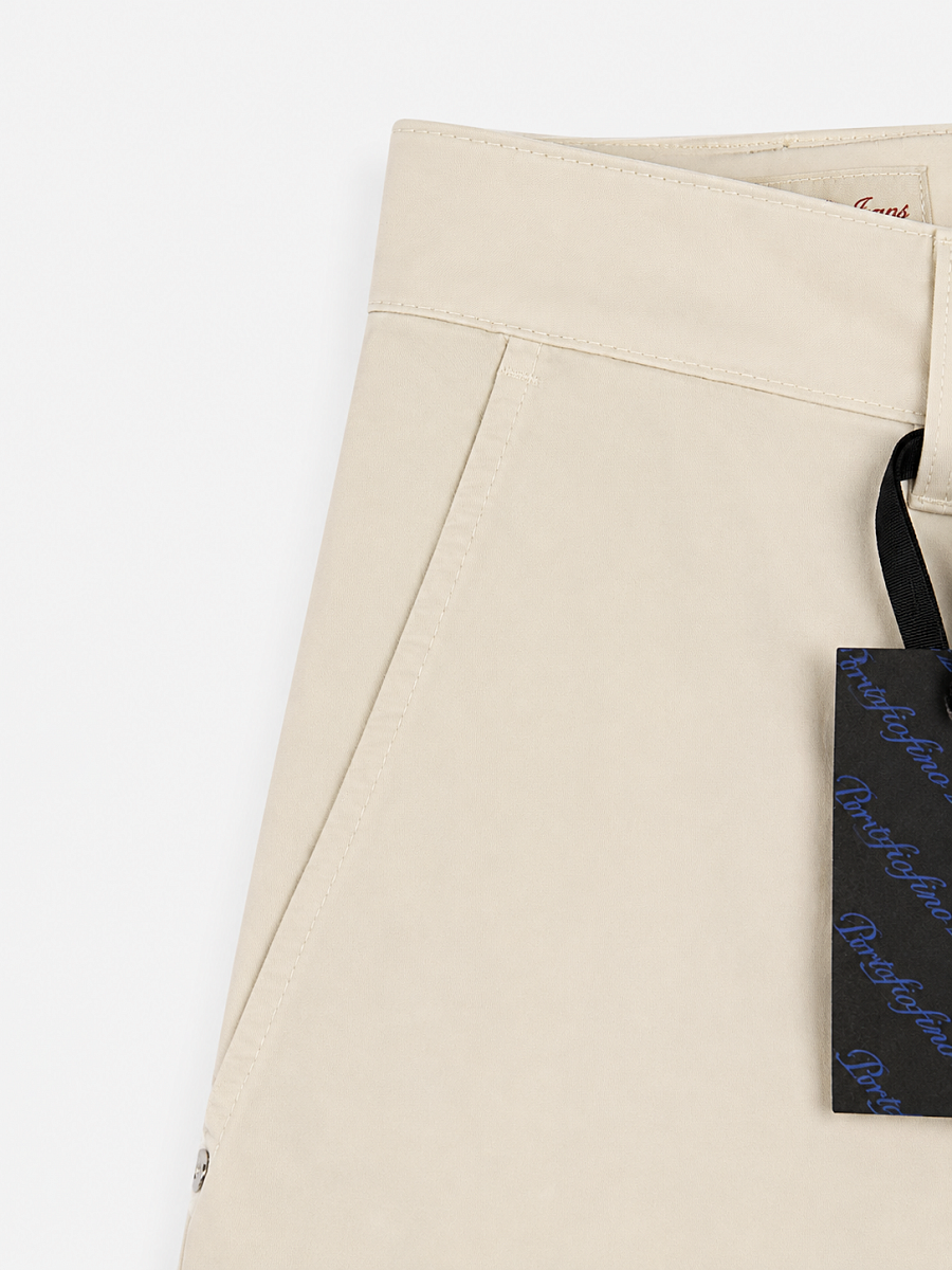 Мужские брюки чинос Portofino Jeans молочные — боковой карман и пояс