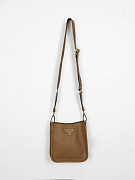 Сумка женская Prada Mini Shoulder Bag карамельная кожаная — вид спереди
