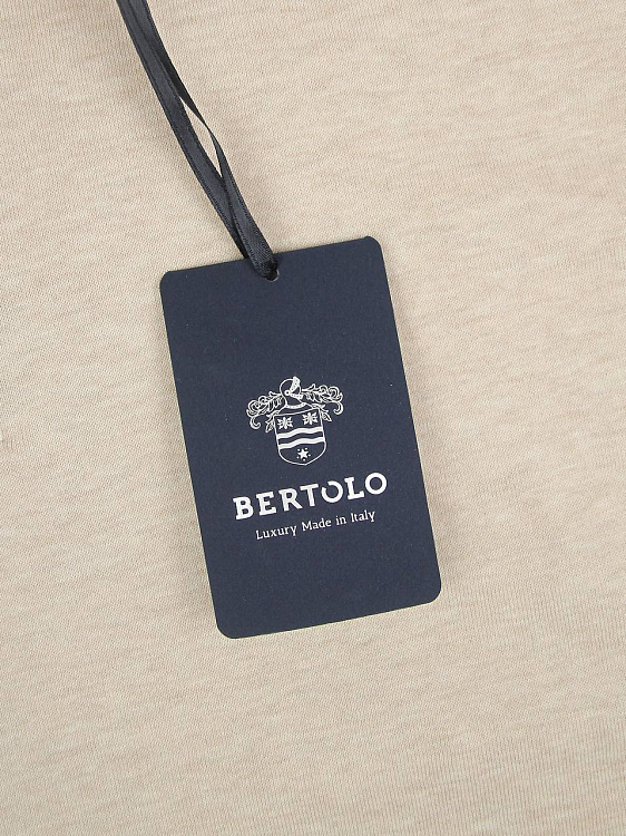 Мужское поло Bertolo бежевое, хлопок/шелк Bertolo фото 8