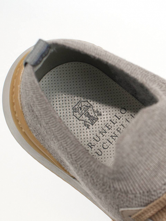 Мужские кроссовки Brunello Cucinelli Outdoor коричневые, шерсть/кожа Brunello Cucinelli фото 6