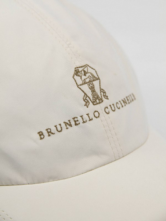 Мужская бейсболка Brunello Cucinelli молочная микрофибра водоотталкивающая Brunello Cucinelli фото 3