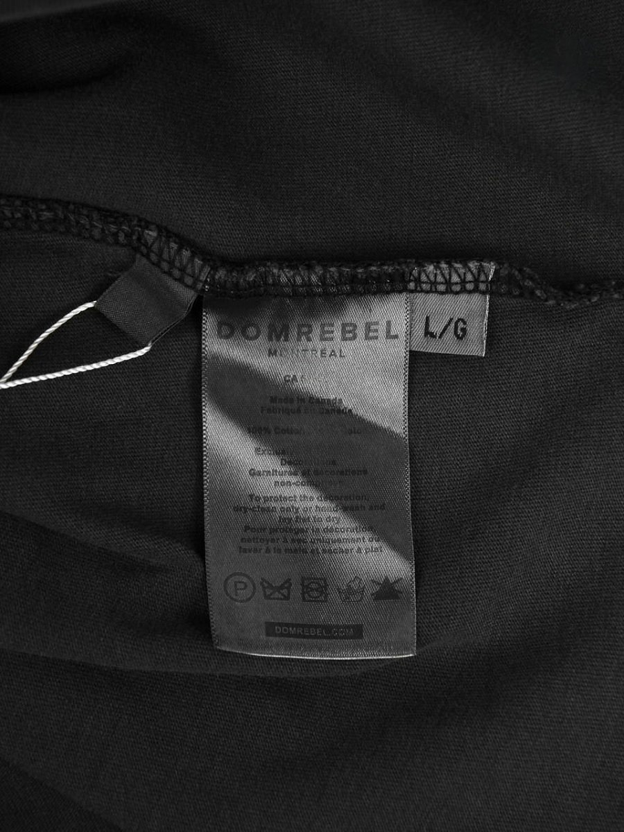 Мужская футболка Domrebel темно-серая, хлопок — бирка с составом и уходом