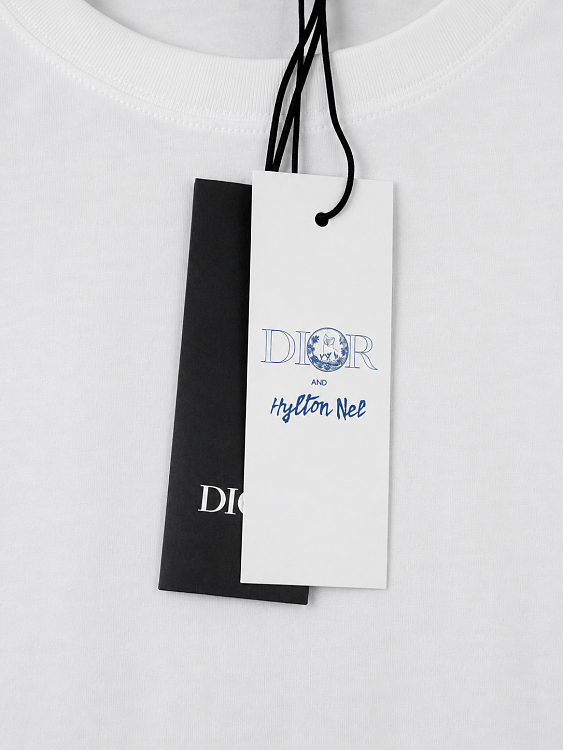 Мужская футболка Dior x Hylton Nel белая из хлопка Dior фото 7