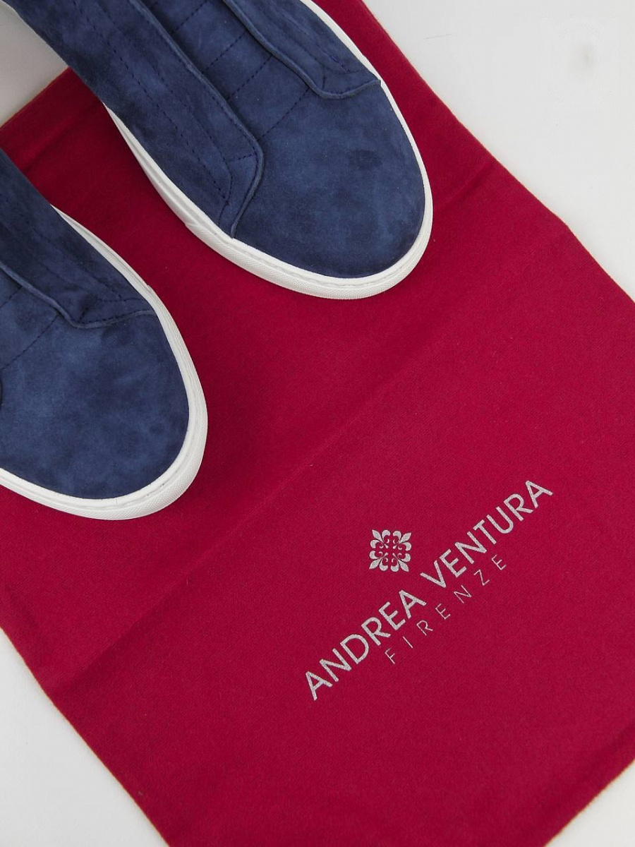 Мужские замшевые слипоны Andrea Ventura без шнурков — фирменный пыльник Andrea Ventura
