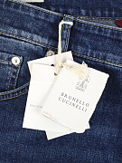 Джинсы мужские Brunello Cucinelli Iconic Fit синие варёные — фирменная бирка Brunello Cucinelli