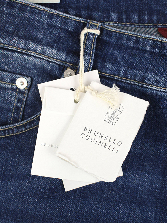 Джинсы мужские Brunello Cucinelli Iconic Fit синие варёные Brunello Cucinelli фото 9