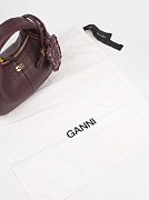 Женская сумка Ganni Hobo Bag коричневая — фирменный пыльник GANNI