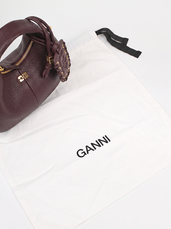 Женская сумка Ganni Hobo Bag коричневая Ganni фото 10