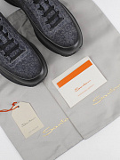 Мужские утепленные кроссовки Santoni EASYBC серый меланж, кожа/шерсть Santoni фото 9