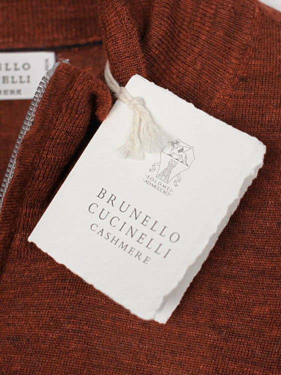 Мужской джемпер Brunello Cucinelli терракотовый, кашемир/шелк/лен Brunello Cucinelli фото 6