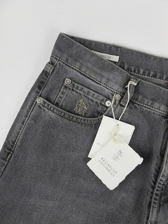 Джинсы мужские Brunello Cucinelli графит облегчённые ICONIC FIT, хлопок Brunello Cucinelli фото 5