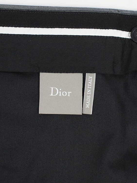 Мужские шерстяные брюки Dior серые в полоску, шерсть/хлопок/кашемир Dior фото 5