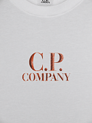Мужская футболка C.P. Company белая, хлопок — принт спереди