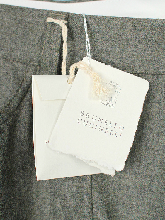 Мужские брюки карго Brunello Cucinelli хаки, шерсть Brunello Cucinelli фото 8