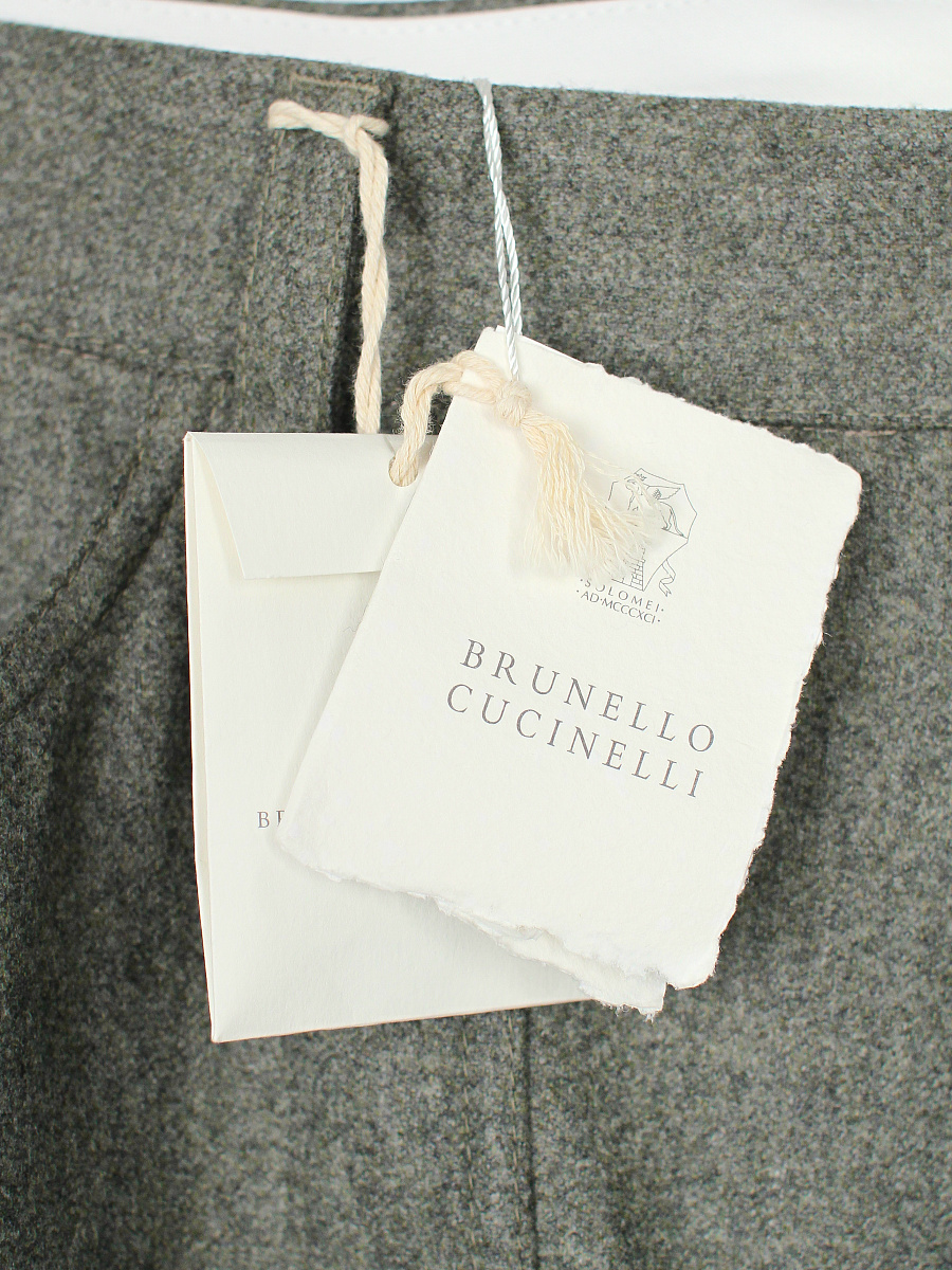 Мужские брюки карго Brunello Cucinelli хаки, шерсть Brunello Cucinelli фото 8