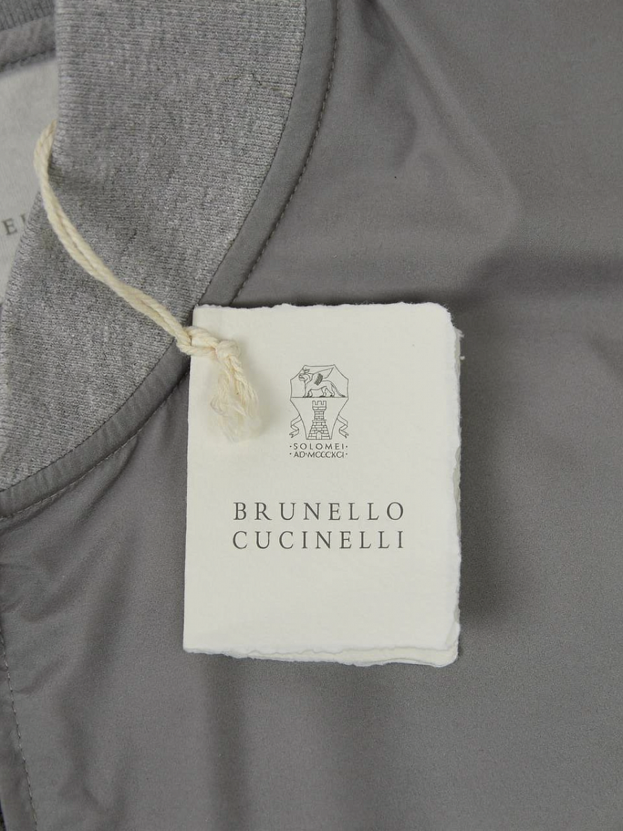 Мужская ветровка Brunello Cucinelli серая — фирменная бирка Brunello Cucinelli