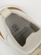 Мужские кроссовки Brunello Cucinelli трикотажные бежевые — стелька с логотипом Brunello Cucinelli