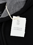 Толстовка мужская Brunello Cucinelli чёрная на молнии с капюшоном — фирменная бирка Brunello Cucinelli