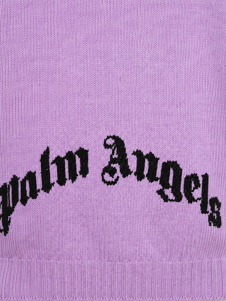 Мужской джемпер Palm Angels сиреневый, шерсть — принт Palm Angels