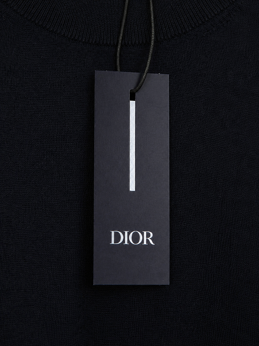 Мужской джемпер Dior кашемир темно‑синий — фирменная бирка Dior