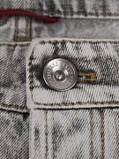 Мужские джинсы Brunello Cucinelli серые Traditional Fit хлопок — фирменная металлическая пуговица