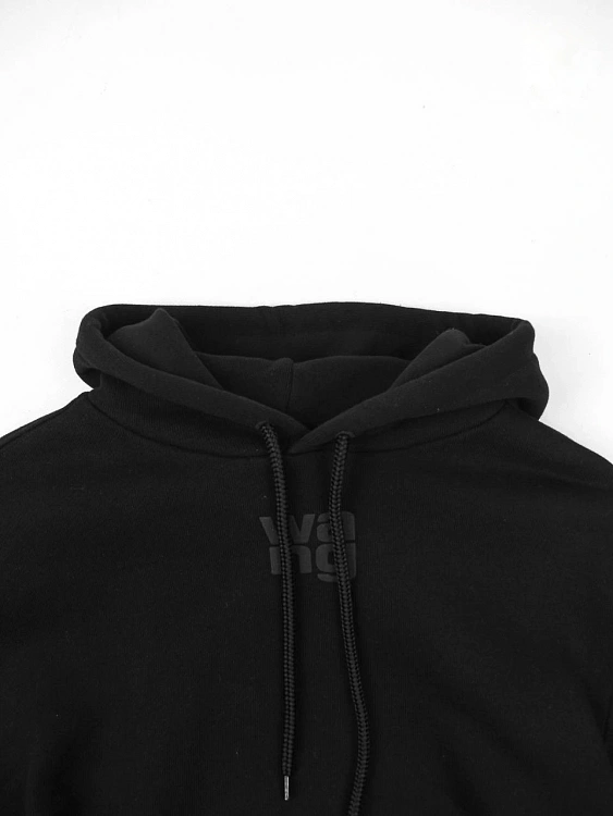 Женское худи Alexander Wang черное, хлопок фото 3