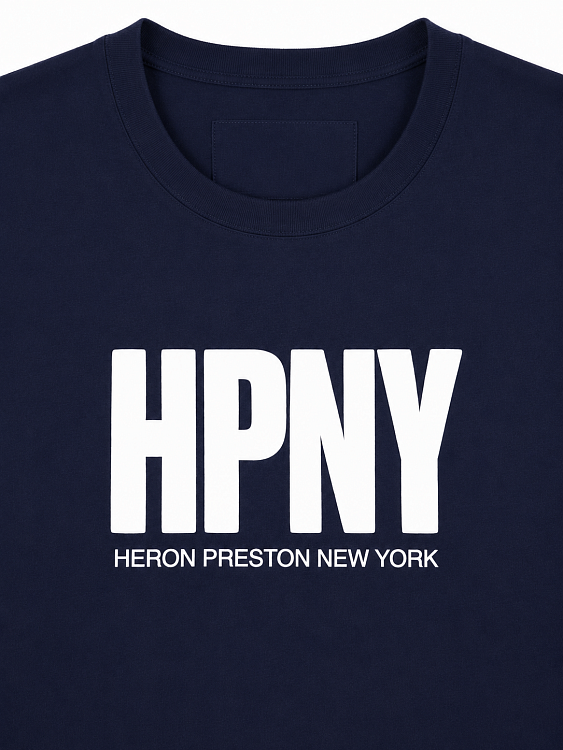Мужская футболка Heron Preston "HPNY" темно-синяя из хлопка Heron Preston фото 3