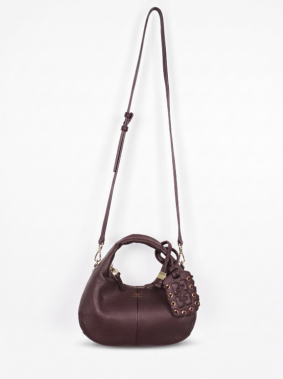 Женская сумка Ganni Hobo Bag коричневая Ganni фото 8