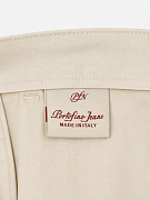 Мужские брюки чинос Portofino Jeans молочные — внутренняя отделка и фирменная этикетка Portofino Jeans