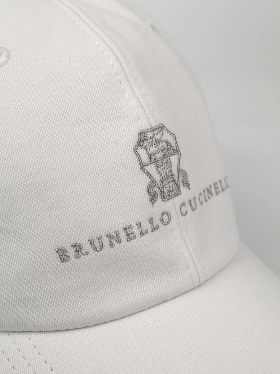Бейсболка мужская Brunello Cucinelli хлопковая молочная Brunello Cucinelli фото 3