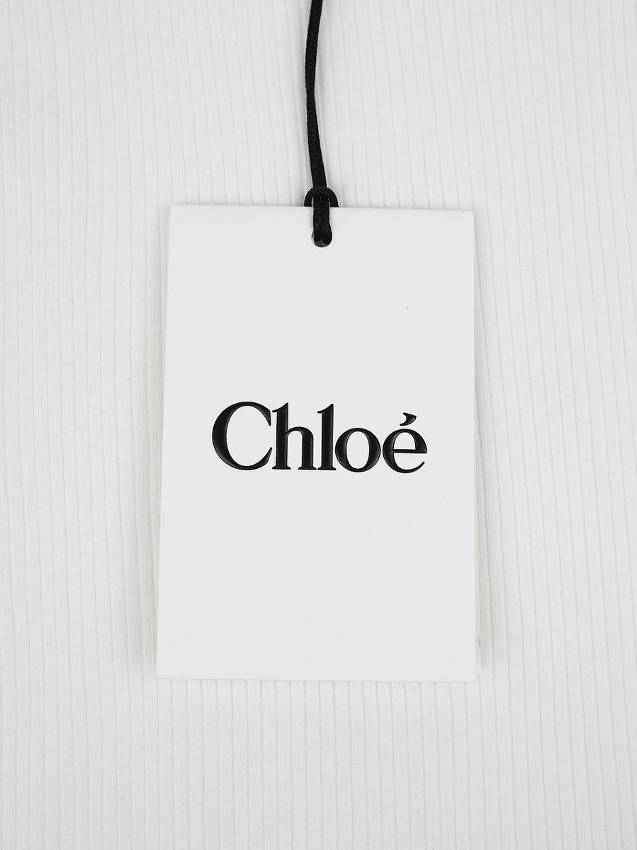 Женская майка‑топ Chloé белая в рубчик Chloe фото 5