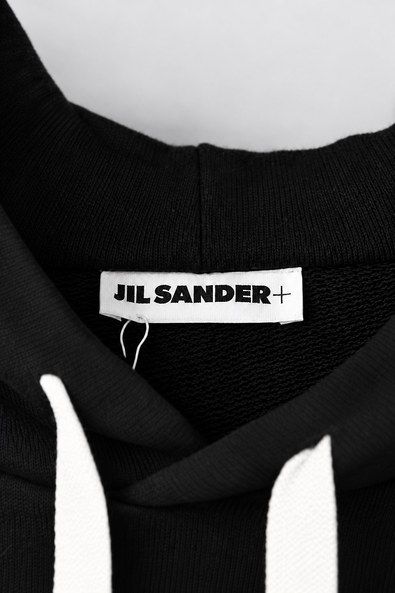 Мужское худи Jil Sander черное, хлопок — фирменная бирка Jil Sander